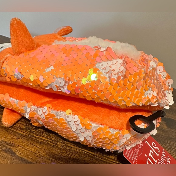 Snuggle Toes Toddler/Little Girls Orange Fox Slipper Socks NWT Size 8-13 - Picture 2 of 5